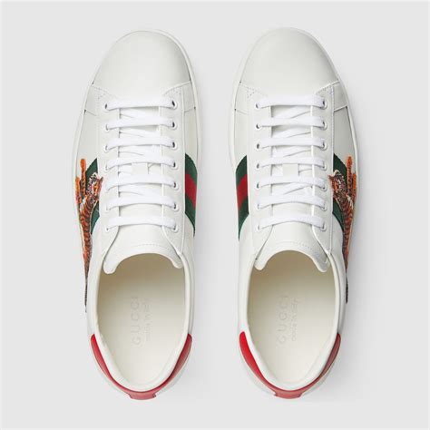 gucci ace leather sneaker cheap|Gucci ace tiger sneakers.